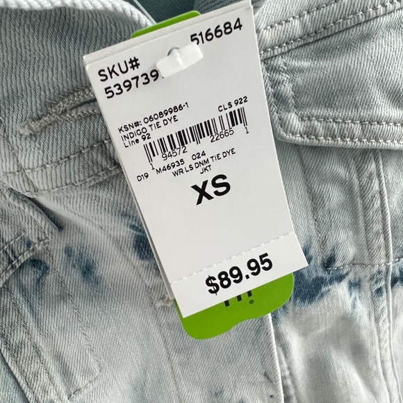 Lands' End Tie Dye Denim Jacket Made From Recycled Water Bottles - size XS NWT - Picture 2 of 4